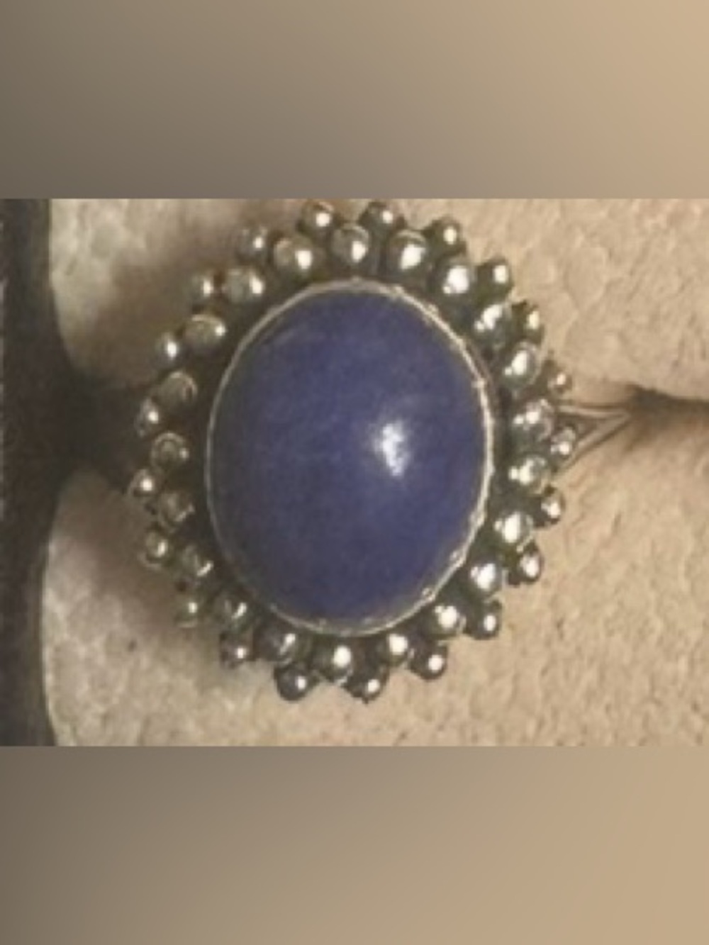 Sterling Silver Lapis Lazuli Dome Ring